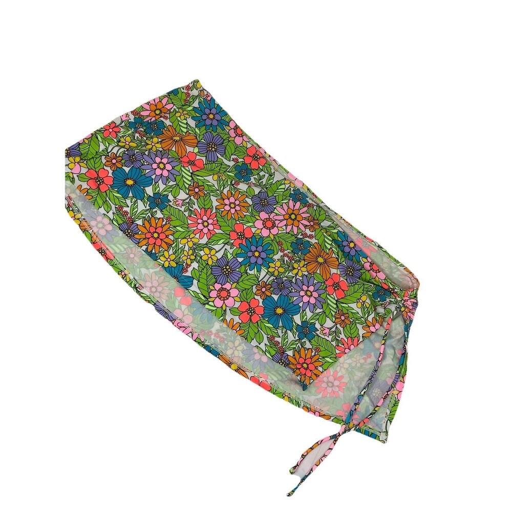Wild Fable Women's M Swim Cover Up Skirt Multicolor Floral Side Ruching